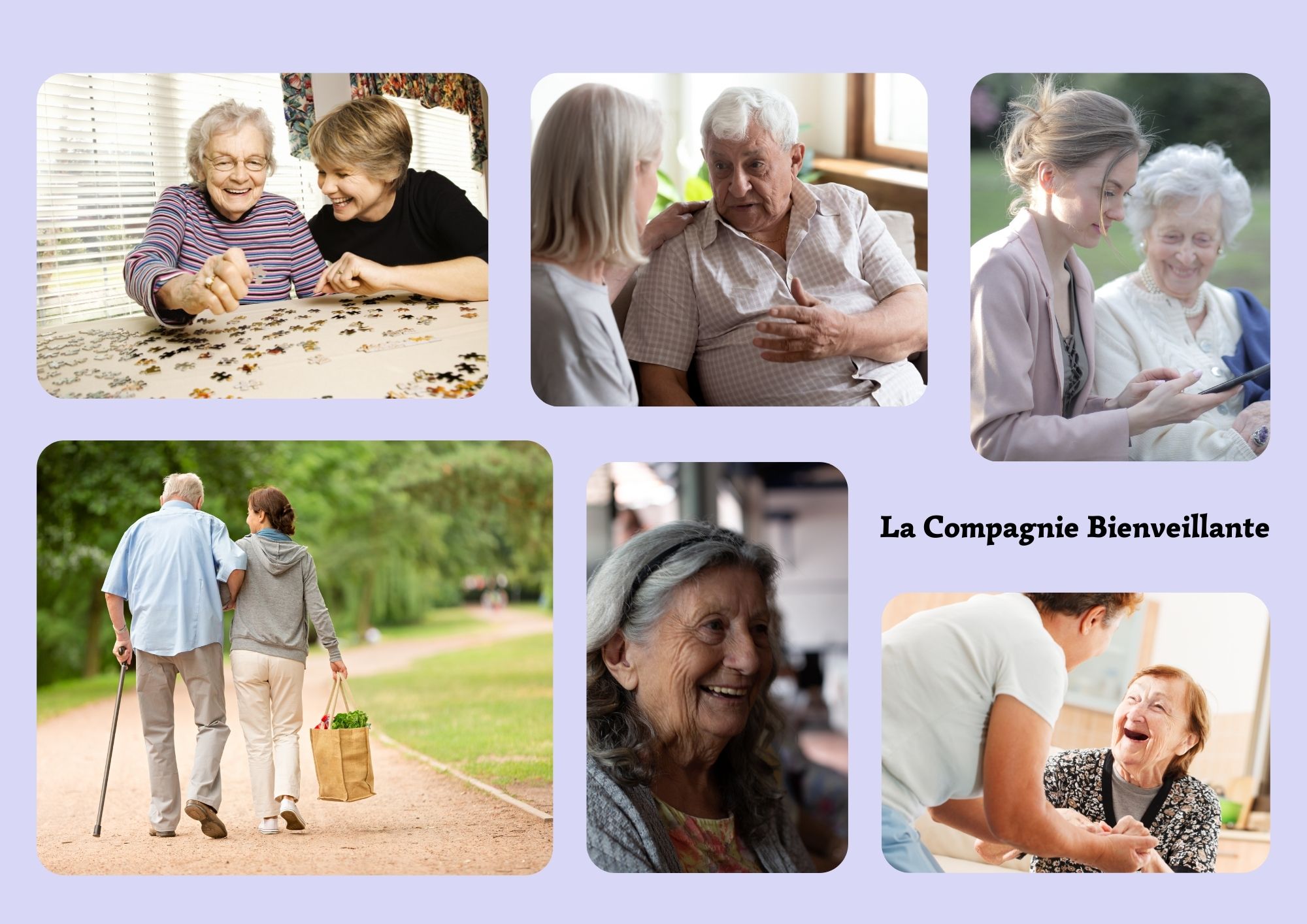 collage photos représentant personnes âgés