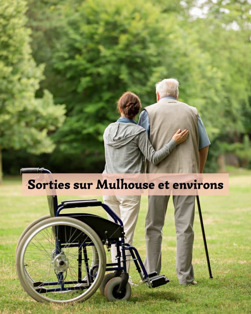 homme âgé en promenade à mulhouse